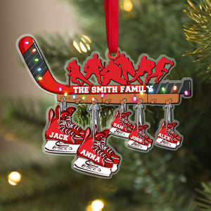 Hockey Family Personalized Custom Shape Ornament, Christmas Gift - Ornament - GoDuckee