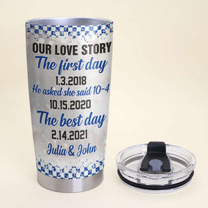 Personalized Police Couple Tumbler Cup - Our Love Story, The First Day, The Best Day - Tumbler Cup - GoDuckee
