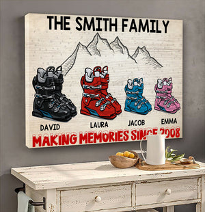 Personalized Skiing Family's Boots Poster - Making Memories Since Year - Poster & Canvas - GoDuckee