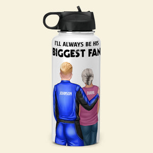 I'll Always Be His Biggest Fan Personalized Racing Family Water Bottle - Water Bottles - GoDuckee