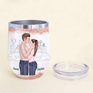 I Appreciate All The Orgasms, Couple Kissing Wine Tumbler, 07NAQN040123TM - Wine Tumbler - GoDuckee