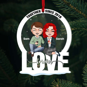 Couple Forever Christmas Gift, Couple Acrylic Shape Ornament - Ornament - GoDuckee