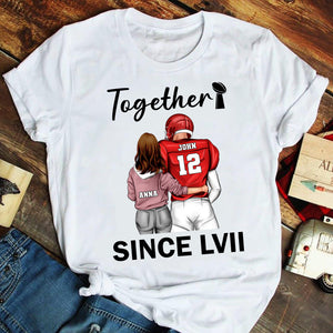 Personalized Football Couple Shirt, Gift For Couple - Shirts - GoDuckee
