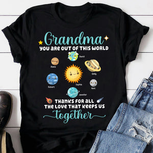 Grandma Thanks For All The Love That Keeps Us Together, Personalized Shirt, Grandma And Grandkids System Shirt, Mother's Day, Birthday Gift For Grandma - Shirts - GoDuckee