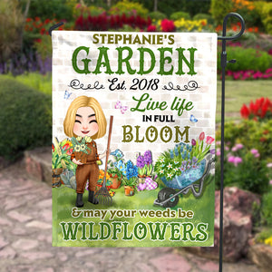 Live Life In Full Bloom Personalized Gardening Flag, Gift For Gardening Lovers - Flag - GoDuckee