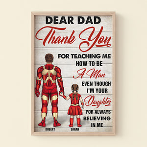 Thank You For Teaching Me How To Be A Man Even Though I’m Your Daughter Personalized Father Canvas Print - Poster & Canvas - GoDuckee