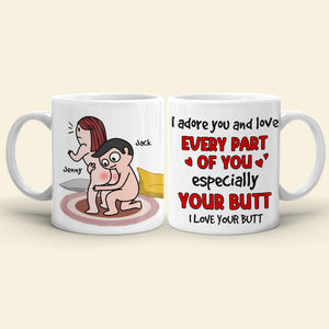 I Adore You And Love Every Part Of You - Personalized Couple Black Mug - Gift For Couple - Coffee Mug - GoDuckee