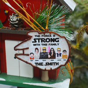 Personalized Galaxy Family Ornament, The Force Is Strong With This Family - Ornament - GoDuckee