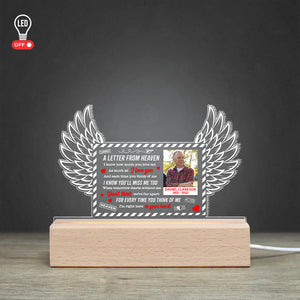 A Letter From Heaven, Gift For Heaven Led Light Wooden Base - Led Night Light - GoDuckee