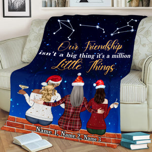 Personalized Christmas Zodiac Sister Blanket - Our Friendship Isn't A Big Thing It's A Million Little Things - Blanket - GoDuckee