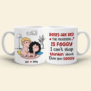 Roses Are Red The Morning Is Foggy Personalized Couple Pillow, Blanket, White Mug, Tumbler, Gift For Couple - Pillow - GoDuckee