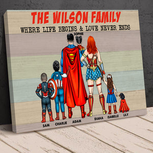 Where Life Begins And Love Never Ends Personalized Canvas Print, Gift For Family - Poster & Canvas - GoDuckee