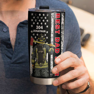 Best Dad Ever Personalized Tumbler Cup,Gift For Firefighter - Tumbler Cup - GoDuckee