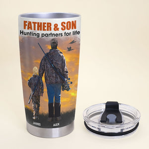 Personalized Hunting Father & SonTumbler - Hunting Partners For Life - Tumbler Cup - GoDuckee