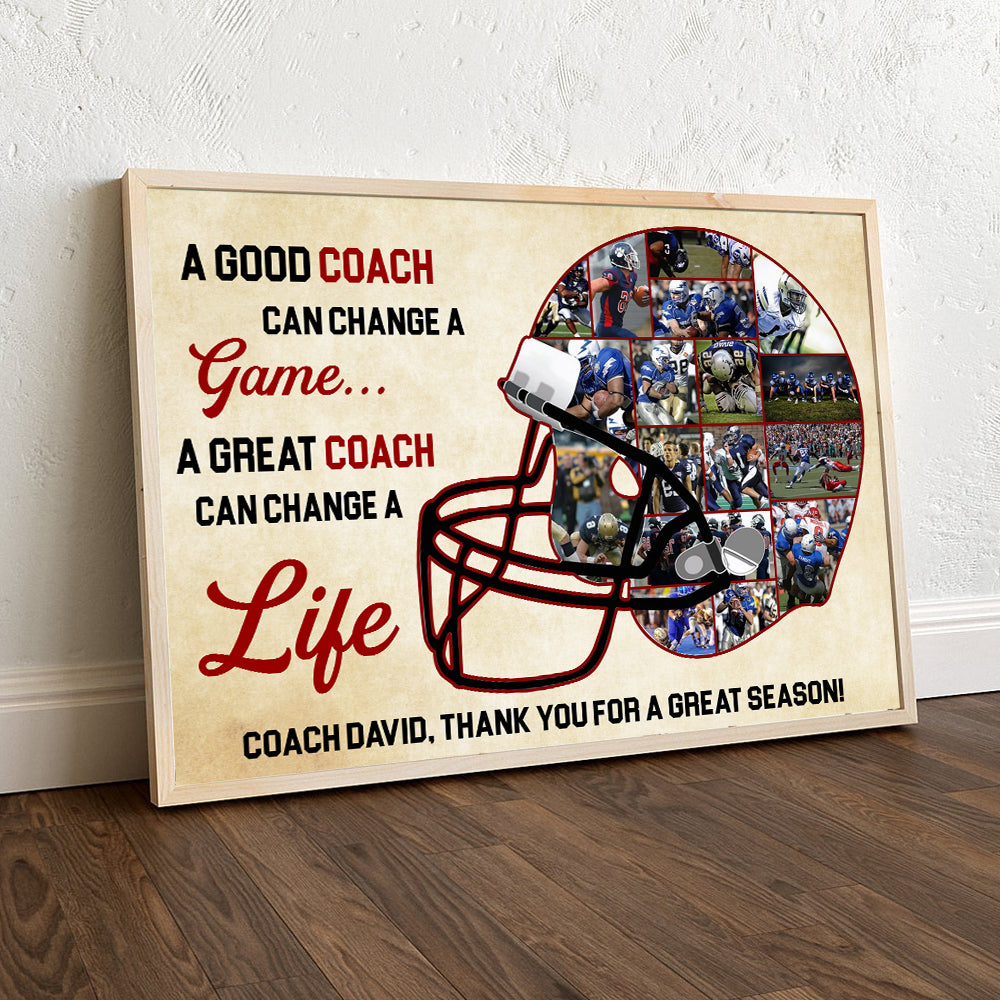 A Good Coach Can Changed A Life, Custom Photo Canvas Print For Football Team, Gift For Sport Coach - Poster & Canvas - GoDuckee
