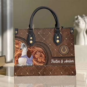 Personalized Horse Girl Leather Bag, Gift For Horse Lovers - Leather Bag - GoDuckee