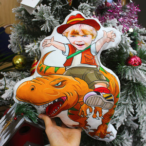 Dinosaur Boy, Custom Face Pillow, Love Family - Pillow - GoDuckee