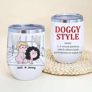 Doggy Style, Personalized Tumbler, Funny Couple Tumbler, Gift For Couple - Coffee Mug - GoDuckee