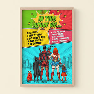 In This Super House We're Be Brave Personalized Canvas Print Gift For Family - Poster & Canvas - GoDuckee