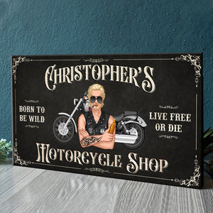 Born To Be Wild Live Free Or Die Personalized Biker Metal Sign - Metal Wall Art - GoDuckee