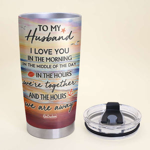 With You, Life's A Beach - Personalized Tumbler Cup - Gift For Couple - Tumbler Cup - GoDuckee