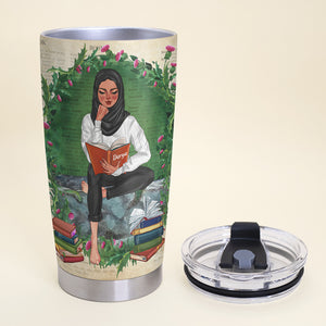Custom Book Titles - Personalized Reading Turban Girl Tumbler Cups - Tumbler Cup - GoDuckee
