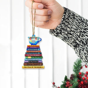 Bookstack Custom Book Titles, Personalized Acrylic Ornament, Gift For Bookworm - Ornament - GoDuckee