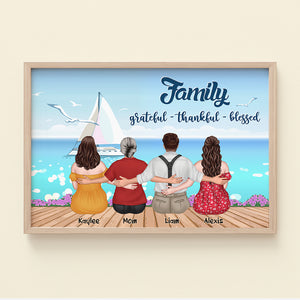 Family Grateful-Thankful-Blessed-Gift For Family- Personalized Canvas Print- Family Canvas Print - Poster & Canvas - GoDuckee