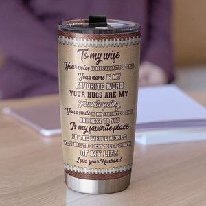 Personalized American Football Couple Tumbler - To My Wife - Love You To The End zone and Back - Tumbler Cup - GoDuckee