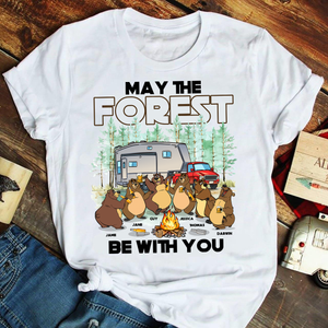 Personalized Camping Ideas, May The Forest Be With Custom Bear Family Shirts - Shirts - GoDuckee
