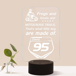 Motocross Frogs And Snails And Motocross Trails Personalized Led Night Light - Led Night Light - GoDuckee