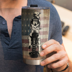 Motocross Tumbler Cup - Custom Name & Number - 5 4 3 2 N 1 If One Day The Speed Kills Me - Tumbler Cup - GoDuckee