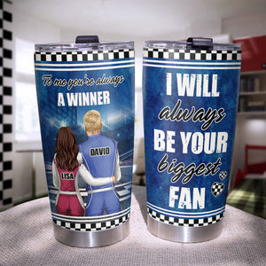 Personalized Racing Couple Tumbler Cup - You're Always A Winner, Your Biggest Fan - Tumbler Cup - GoDuckee
