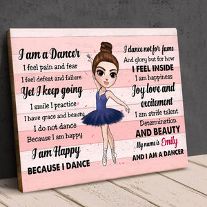 Personalized Ballerina Dolls Canvas Prints - I Am Happy Because I Dance - Poster & Canvas - GoDuckee