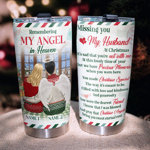 Personalized Heaven Tumbler - Missing You My Husband - Remembering My Angel In Heaven - Tumbler Cup - GoDuckee