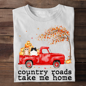 Personalized Gifts For Cat Lovers, Cats Country Roads Take Me Home, Custom Shirts - Shirts - GoDuckee