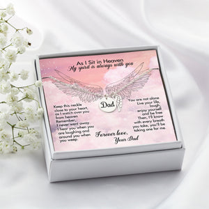 Heaven Dad As I Sit In Heaven - Personalized Dad Remembrance Necklace - Jewelry - GoDuckee