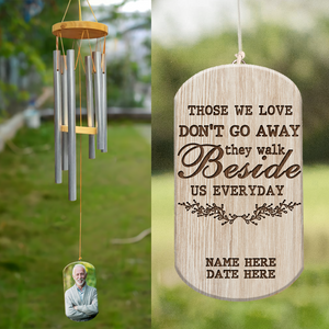 Personalized Memories Of Dad/Mom/Wife/Husband in Heaven Listen To The Wind - Custom Photo Wind Chimes - Wind Chimes - GoDuckee