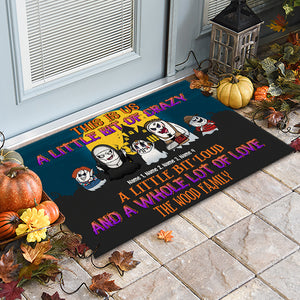 Spooky Doormat - Personalized Ghost Family - This Is Us A Little Bit Of Crazy - Doormat - GoDuckee