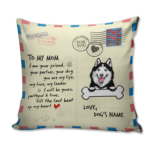 Personalized Dog Lover Pillow - To My Dog Mom - Retro Letter Paper Background - Pillow - GoDuckee