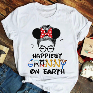 Personalized Custome Gifts Shirt Ideas For Grandma Happiest On Earth - Custom Shirts - Shirts - GoDuckee