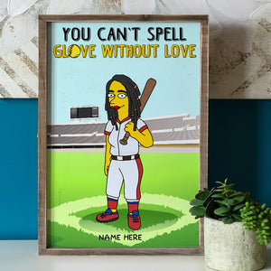 Simpsonalized Softball Girl Poster - You Can't Spell Glove Without Love - Poster & Canvas - GoDuckee