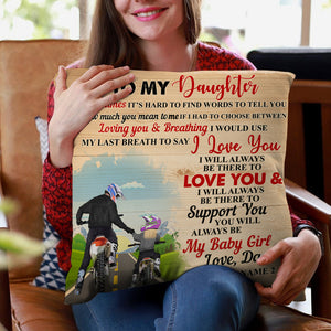 Personalized Motocross Dad Pillow - To My Daughter - Love, Dad - Pillow - GoDuckee