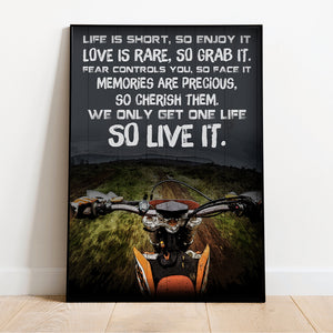 Motocross, Dirt Bike Poster - We Only Get One Life - Poster & Canvas - GoDuckee