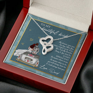 Couple My Dreams Came True - Personalized Double Hearts Necklace - Jewelry - GoDuckee