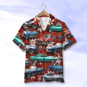 Seamless Tribal Pattern, Custom Classic Car Photo Hawaiian Shirt, Summer Gift (Car0902) - Hawaiian Shirts - GoDuckee