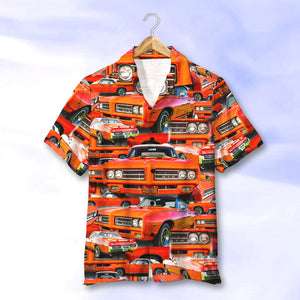 Custom Muscle Car Photo Hawaiian Shirt, Seamless Car Pattern, Summer Gift - Hawaiian Shirts - GoDuckee