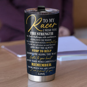 Personalized Racing Couple Tumbler - To My Racer Home Is Where I Am With You - Tumbler Cup - GoDuckee