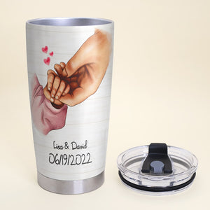 Personalized Holding Hands Tumbler - Dear Daddy No Matter Where I Go In Life Who I Get Married To - Tumbler Cup - GoDuckee