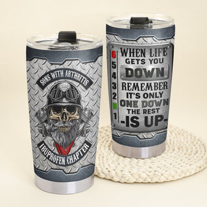 When Life Gets You Down Remember It's Only One Down The Rest Is Up Personalized Biker Tumbler Gift For Bike Lover - Tumbler Cup - GoDuckee